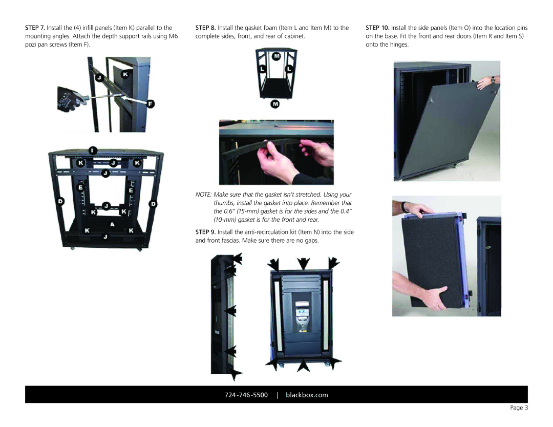 Black Box QCE24U, QuietCab Elite, QCE42U, QCE12U manual 724 -746 -5500 blackbox.com 